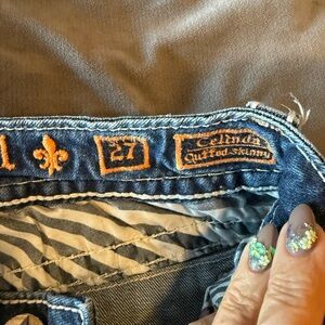 Rock Revival Blue Skinny Jeans with Signature Details